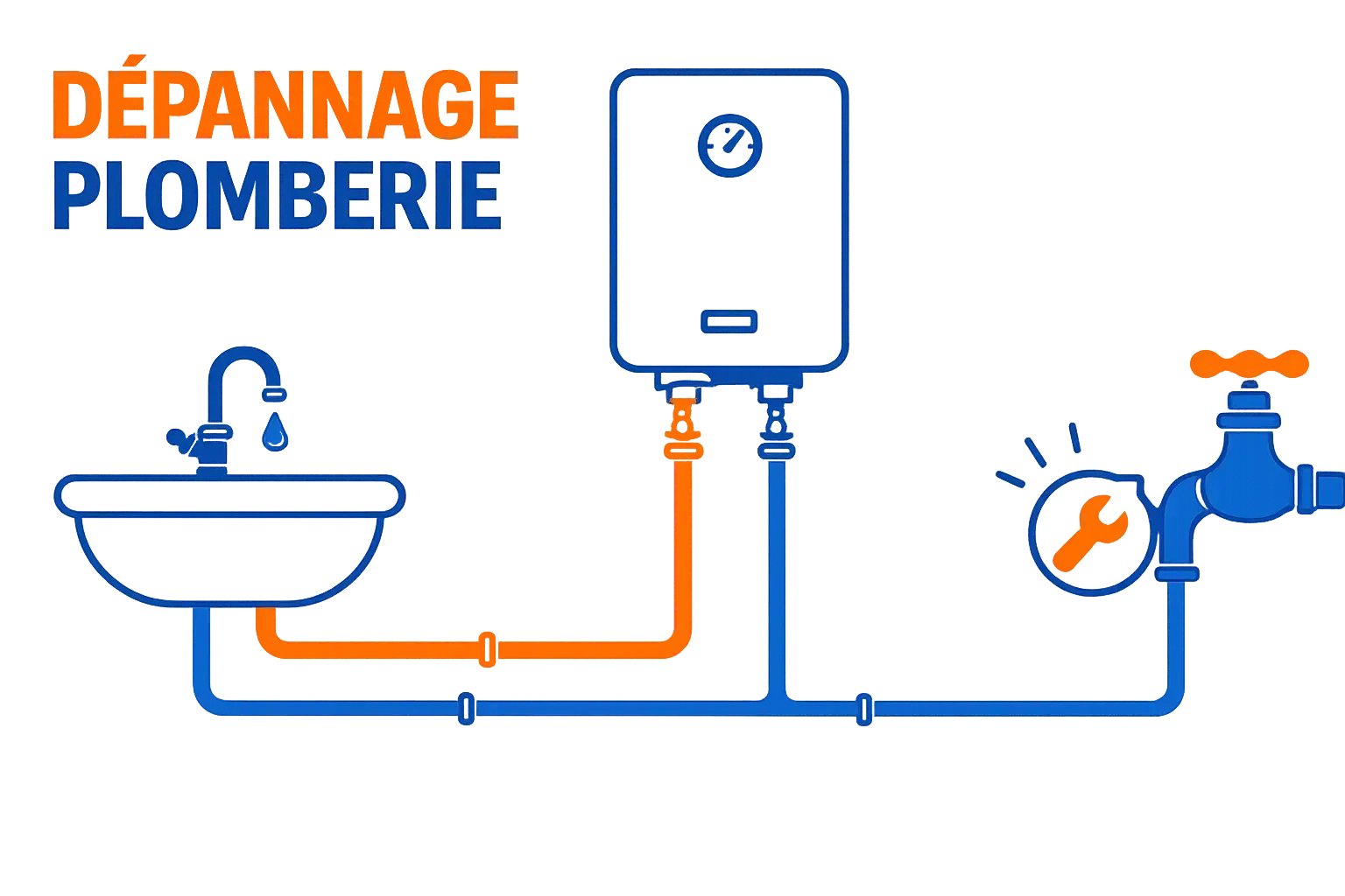 Intervention de dépannage plomberie sur réseau sanitaire et eau chaude