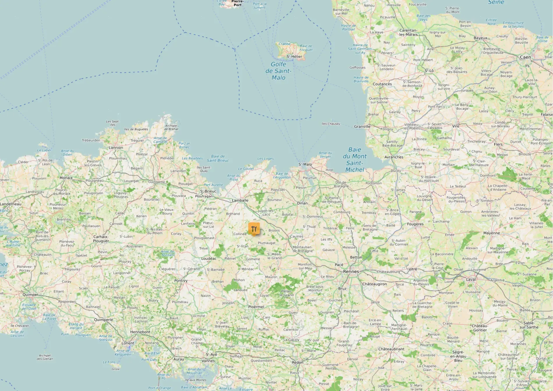 Zone d’intervention Eau'livier Plomberie autour du Mené en Centre Bretagne